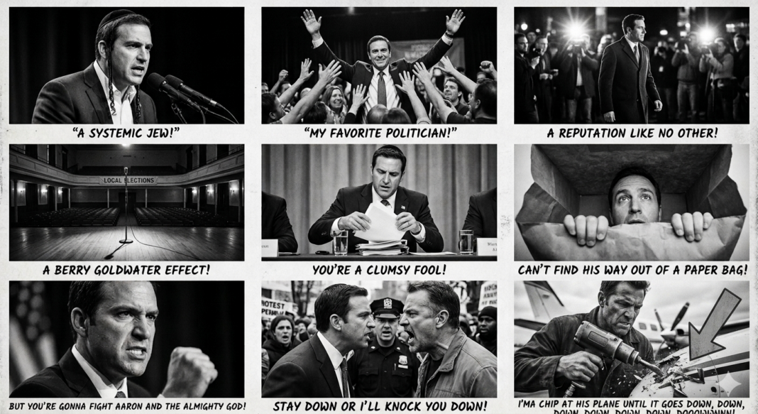 5/8/26 A SYSTEMIC JEW! MY FAVORITE POLITICIAN! A REPUTATION LIKE NO OTHER! A BERRY GOLDWATER EFFECT! YOU’RE A CLUMSY FOOL! CAN’T FIND HIS WAY OUT OF A PAPER BAG! BUT YOU’RE GONNA FIGHT AARON AND THE ALMIGHTY GOD! STAY DOWN OR I’LL KNOCK YOU DOWN! A FLYING HUTCH NIGHTMARE! TOO MANY BLEEDING TO COUNT! WE THOUGHT WE HAD A CHANCE! JUST AN ENTITY THAT WILL SOON GO AWAY! 4:55AM, I’MA RESOLVE THE THICKNESS OF YOUR SKULL! A RED RUBINSTEIN FORMULA! I’MA CHIP AT HIS PLANE UNTIL IT GOES DOWN, DOWN, DOWN, DOWN. DOWN, DOWN, DOOOWWWNNN! A MASTER REBUKE! LOTS OF IDEAS! THAT FAT-ASS NIGGER GOT US GOOD THIS TIME! A FLIGHT TO NOWHERE! I’MA MAKE SURE YOU CRY AND WEEP MANY A TEAR! I’MA DRIVE YOU RIGHT OFF THE CLIFF! AN ENCYCLOPEDIA BRITANNICA! NO WAY OUT AND NO WHERE TO RUN! PURE VIOLENCE! EVERY ONCE IN A WHILE I GET EXCITED ABOUT A KILLING AND A HIT JOB! THIS ONE I’M VERY EXCITED ABOUT! A HOME RUN FOR THE CENTURIES! NOW, THE UNIVERSE EXPLODES! 5:01AM, THIS IS A HERO YOU CAN’T FATHOM! SPEAKING ENGLISH! NO VOCABULARY FOR IT! THE TEN COMMANDMENTS! A ROUGH EXERCISE IN THE JEWISH RELIGION! THE HARD-HEADED THOUGH THEY OBEYED IT NOT! THOUGHT THEY COULD PAY FOR THEIR OWN SINS! A BUNCH OF FOOLS IN HELL! JUST LIKE YOU SAITH THE LORD GOD ALMIGHTY JESUS CHRIST!