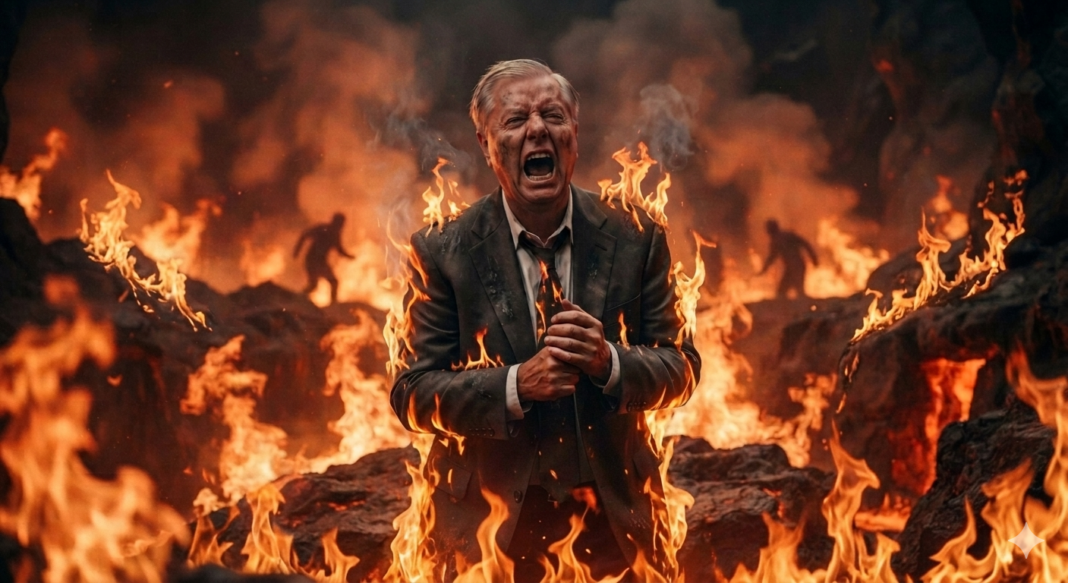 7-12-26 (LINDSEY GRAHAM) BURNING IN HELL RIGHT NOW! BUTTERFLIES! 2:50am, PREPARE! 8:22am,Vision: Lindsey Graham looking at me real angrily, tries to take a swing at me, 11:25am, LORD SAID, BRAGGING ABOUT WHAT HE WAS GOING TO DO TO YOU! I GET HIM REAL GOOD! I TOOK HIS UNDERTAKER SHOES OFF LIGHTNING QUICK! BURNING IN HELL RIGHT NOW! I DESTROYED HIM IN A MOMENT’S NOTICE! A PERSONAL VENDETTA HE’S GOT TO PAY BACK! I’MA SCORCH THE TOWN OF WASHINGTON WITH DEATH! BANG TWO OF THE SENATORS HEADS TOGETHER! TWO MORE SENATORS, THAT IS! 11:28am, 7-12-26,