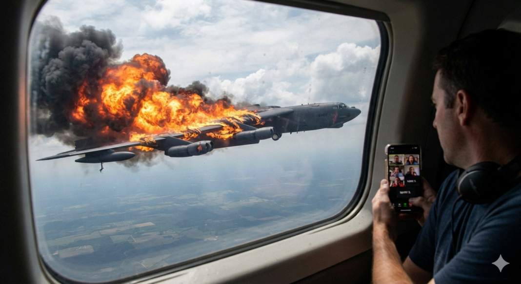 8-19-26 12:20AM, VISION: MASSIVE FIRE ON THE LEFT SIDE OF A BIG B-52 TYPE JET, MORE FIRE THAN JET, HUGE AMOUNT OF SMOKE IN THE AIR, A MASSIVE CONSEQUENCE FOR ANOTHER ZOOM CALL! I WARNED YOU BITCHES! VISION: MASSIVE EXPLOSION, BRICKS AND METAL EXPLODING IN ALL DIRECTIONS, I’MA SEND TRUMP A FEAR GRAB! LET HIM KNOW HIS DAUGHTER’S IN DANGER! YOU TOO DOJ, YOUR DAUGHTER’S IN DANGER! MASSIVE DANGER! A HOLOGRAM NIGHTMARE! I’MA TAKE YOUR JETS DOWN TOO! 8:36AM, BUY YOU SOME TIME!